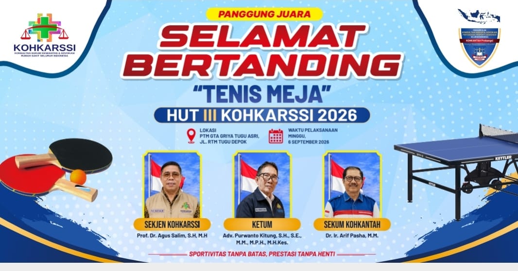 Dalam rangka memeriahkan Hari Ulang Tahun Ke - 3 KOHKARSSI mengelar Turnamen Bulutangkis Dan Tenis Meja. Alamat acara GOR Putra BSC ,Limo ,Depok (samping pacuan kuda) Sabtu (5 September 2026)
